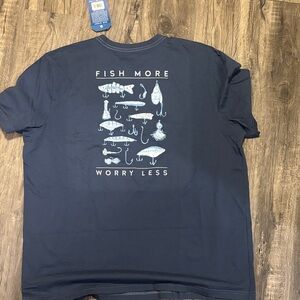 Life Is Good Navy Fish Graphic Tee